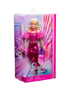 GIOCATTOLO PUBBLICIZZATO: vendita online Barbie Fashionista Deluxe Metallic Bionda – Abito Rosa Metallizzato e Accessori in o...