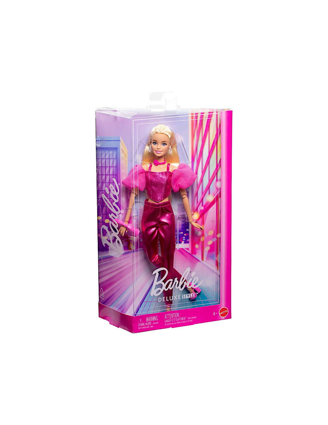 GIOCATTOLO PUBBLICIZZATO: vendita online Barbie Fashionista Deluxe Metallic Bionda – Abito Rosa Metallizzato e Accessori in o...
