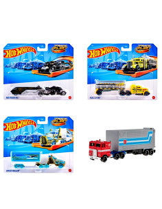 GIOCATTOLO PUBBLICIZZATO: vendita online Hot Wheels Camion da Pista Track Fleet Mattel HYT56 – Veicoli Assortiti con Rimorchi...