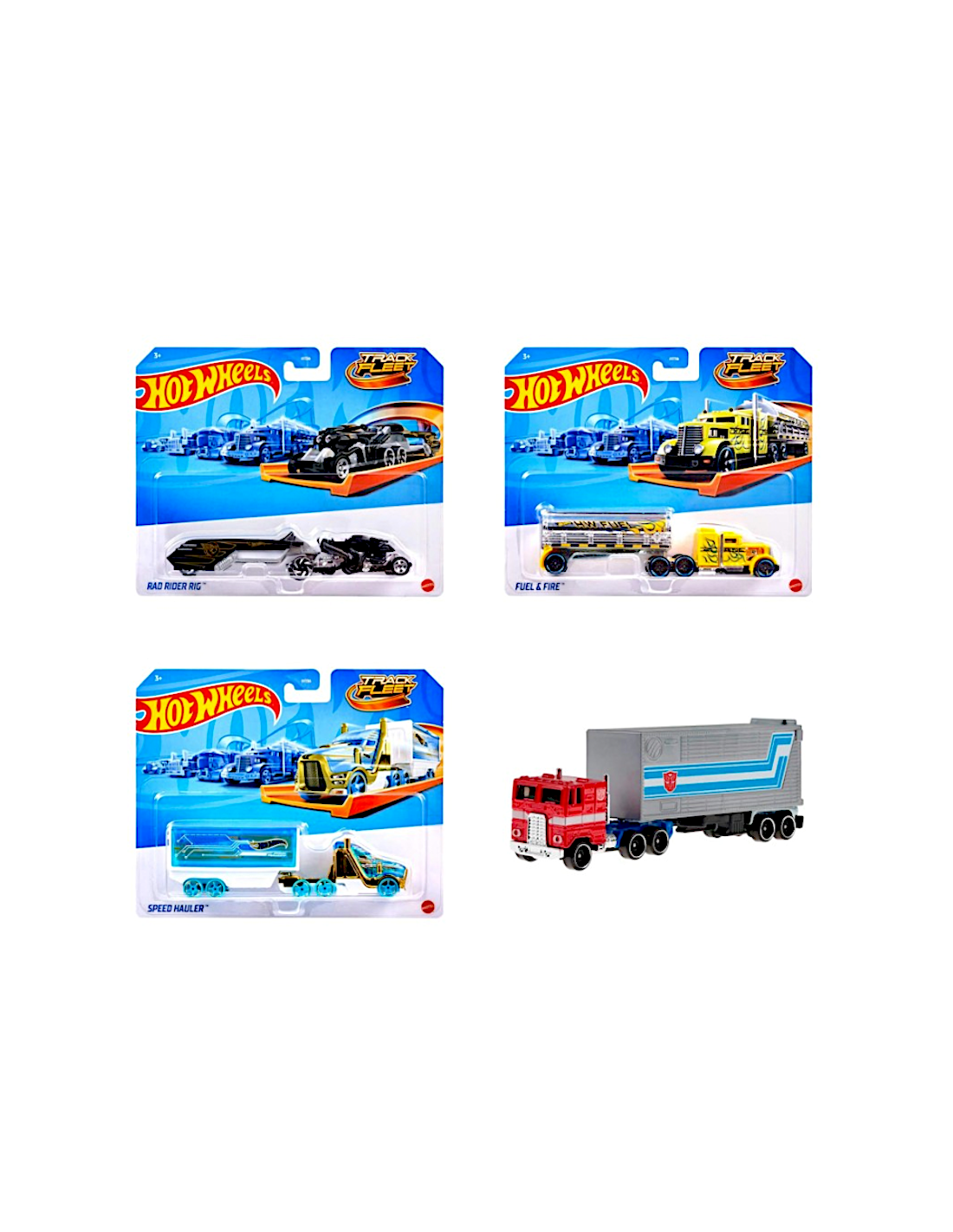 GIOCATTOLO PUBBLICIZZATO: vendita online Hot Wheels Camion da Pista Track Fleet Mattel HYT56 – Veicoli Assortiti con Rimorchi...