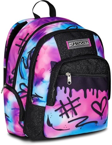 ZAINI: vendita online Seven Zaino Scuola, Dual Detach, Fucsia Azzurro, Doppio Scomparto 32 L, Con Tasca PC, Zaino Ragazza, Sc...
