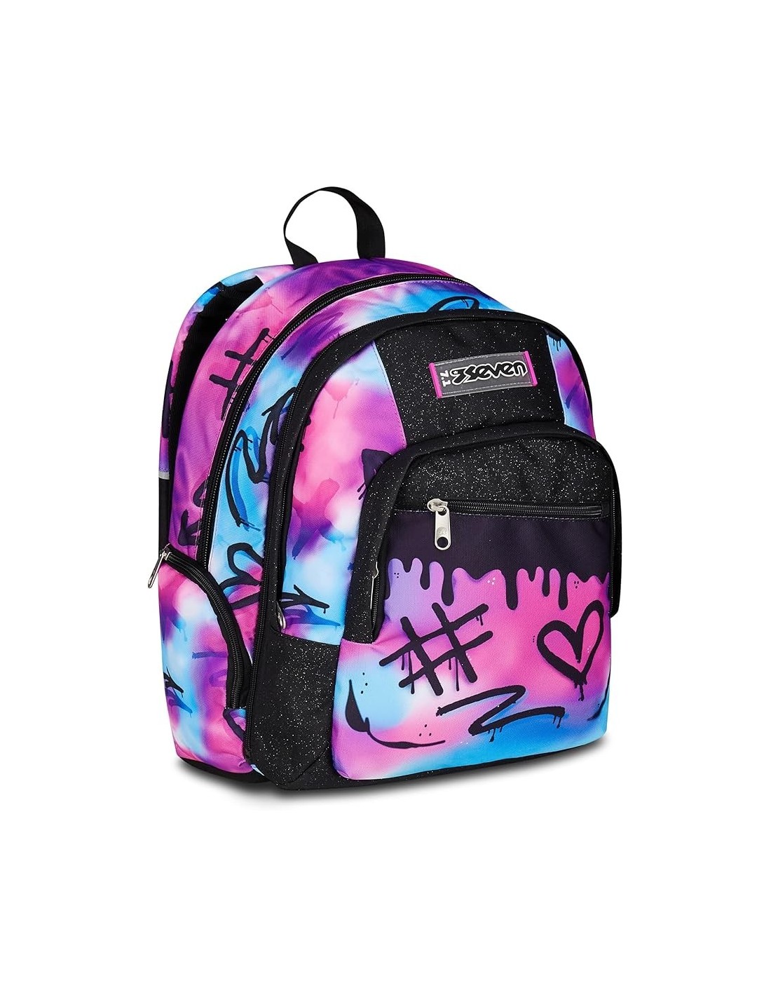 ZAINI: vendita online Seven Zaino Scuola, Dual Detach, Fucsia Azzurro, Doppio Scomparto 32 L, Con Tasca PC, Zaino Ragazza, Sc...
