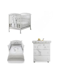 Set Lettino e Bagnetto Pali Savana Bianco Tortora con Piumone | shopincasa.it