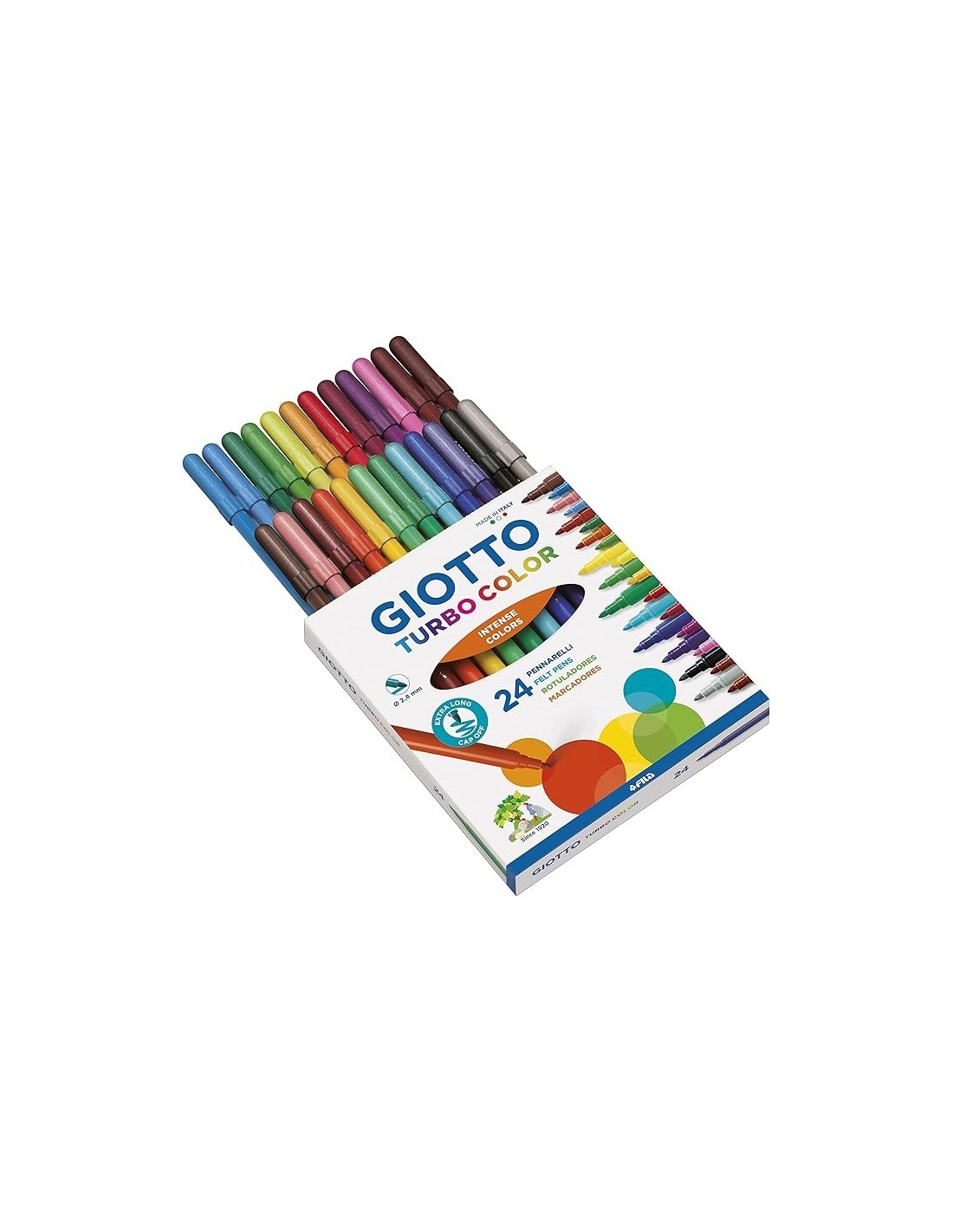 Giotto Turbo Color – Pennarelli Lavabili 24 Colori Punta Fine | Shopincasa