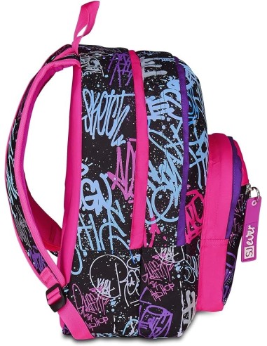 ZAINI: vendita online SJ Gang, Zaino Scuola SJ Ever, Fucsia e Nero, Doppio Scomparto, 30 L, 30x41.5x23 cm, Bambina, Scuola El...
