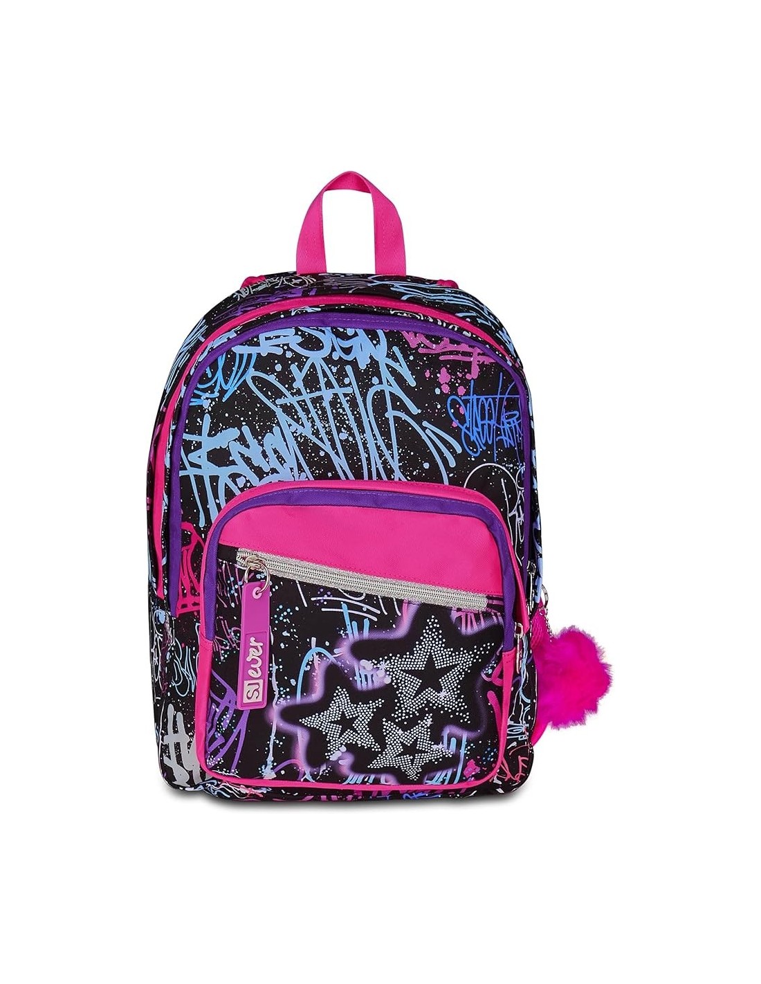 ZAINI: vendita online SJ Gang, Zaino Scuola SJ Ever, Fucsia e Nero, Doppio Scomparto, 30 L, 30x41.5x23 cm, Bambina, Scuola El...