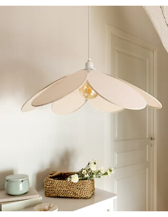 ILLUMINAZIONE: vendita online Sospensione Naya, a petali, beige lino, diametro 72 cm, altezza 118 cm in offerta