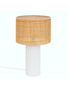 ILLUMINAZIONE: vendita online Lampada Tylia, ceramica bianca, H 47 cm, design elegante, paralume escluso in offerta