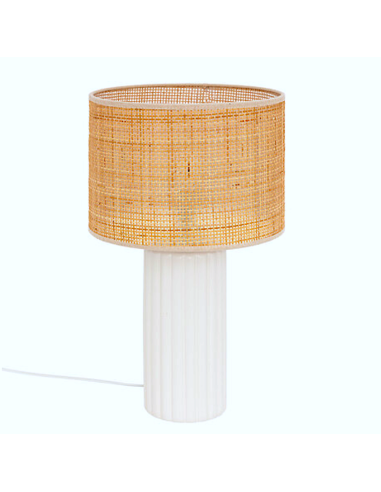 ILLUMINAZIONE: vendita online Lampada Tylia, ceramica bianca, H 47 cm, design elegante, paralume escluso in offerta
