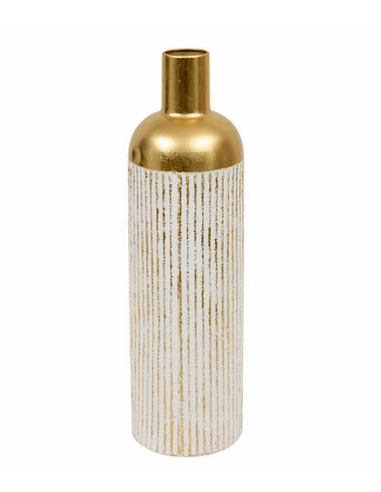 VASI D'ARREDO: vendita online Vaso, metallo, Mirsa, bianco, D.16 x H.60,5 cm, design moderno in offerta