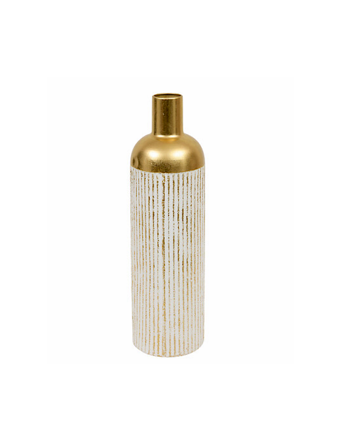 VASI D'ARREDO: vendita online Vaso, metallo, Mirsa, bianco, D.16 x H.60,5 cm, design moderno in offerta