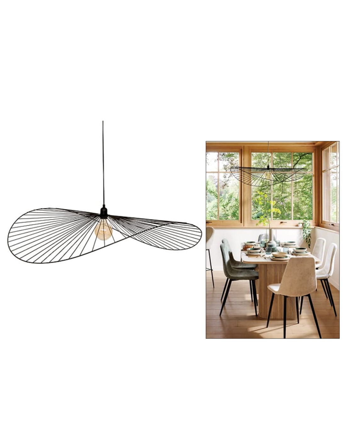 ILLUMINAZIONE: vendita online Sospensione Adelia, metallo nero, diametro 98 cm, altezza 105 cm in offerta