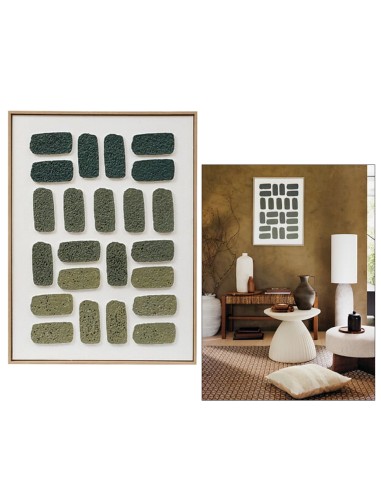 QUADRI E DECORO PARETE: vendita online Tela, 3D, Aladji, verde, 60x80 cm, rilievo decorativo, posa verticale/orizzontale in o...