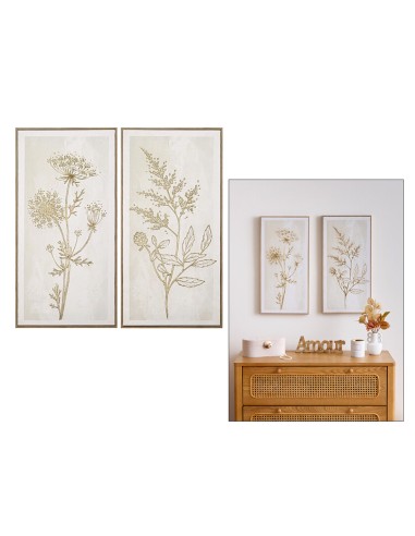 QUADRI E DECORO PARETE: vendita online Tela, 3D, Beryl, bianca, 30x60 cm, effetto alluminio dorato, assortita FOURGERE/FLEUR ...