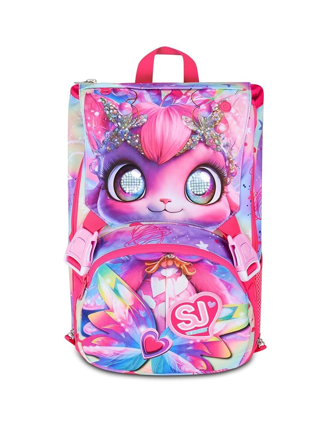 ZAINI: vendita online SJ Gang, Zaino Scuola Estensibile Big, Fucsia, 24 L, 27x39x16 cm, Occhi LED Interattivi, Bambina, Scuol...