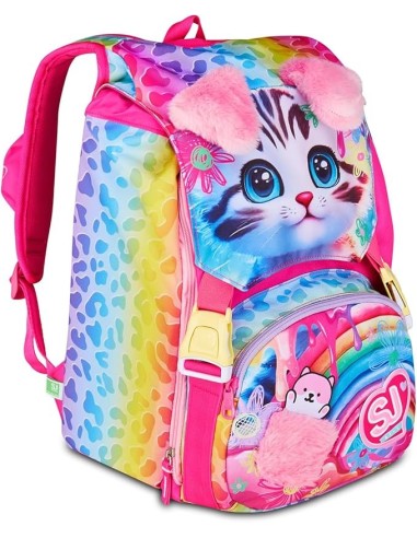 ZAINI: vendita online SJ Gang, Zaino Scuola Estensibile Big, Fucsia, 24 L, 27x39x16 cm, Orecchie in Peluche, Bambina, Scuola ...