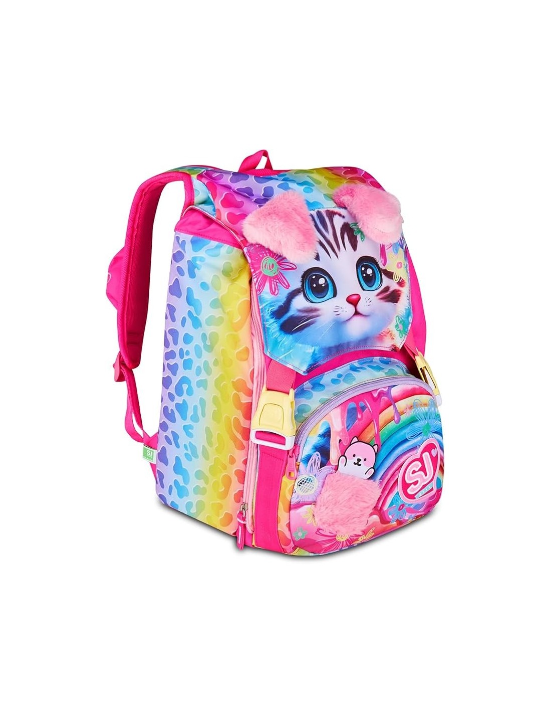 ZAINI: vendita online SJ Gang, Zaino Scuola Estensibile Big, Fucsia, 24 L, 27x39x16 cm, Orecchie in Peluche, Bambina, Scuola ...