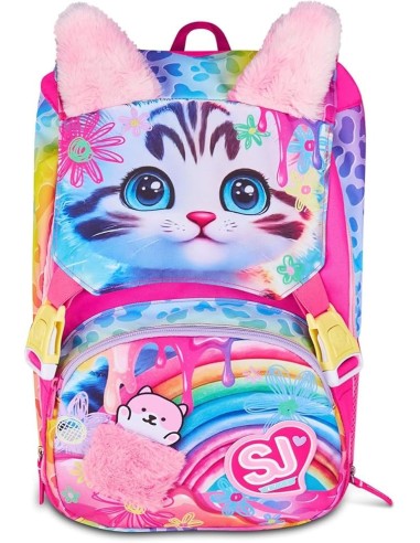 ZAINI: vendita online SJ Gang, Zaino Scuola Estensibile Big, Fucsia, 24 L, 27x39x16 cm, Orecchie in Peluche, Bambina, Scuola ...