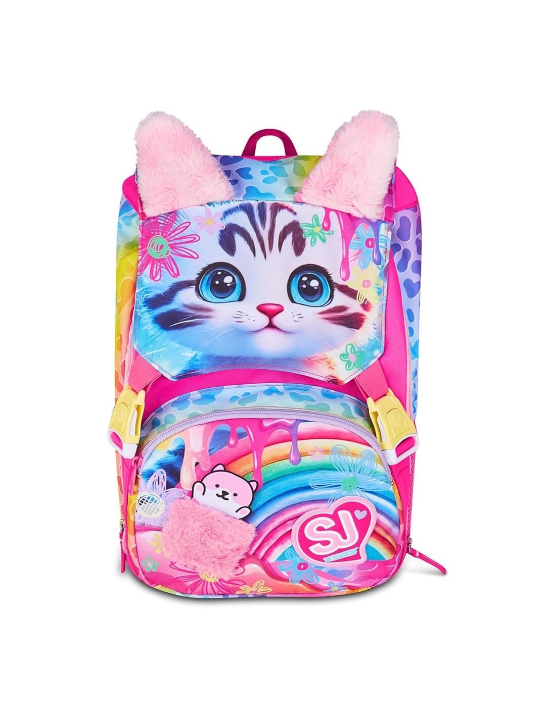 ZAINI: vendita online SJ Gang, Zaino Scuola Estensibile Big, Fucsia, 24 L, 27x39x16 cm, Orecchie in Peluche, Bambina, Scuola ...