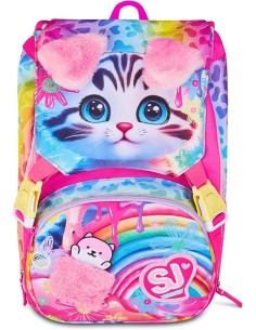 ZAINI: vendita online SJ Gang, Zaino Scuola Estensibile Big, Fucsia, 24 L, 27x39x16 cm, Orecchie in Peluche, Bambina, Scuola ...