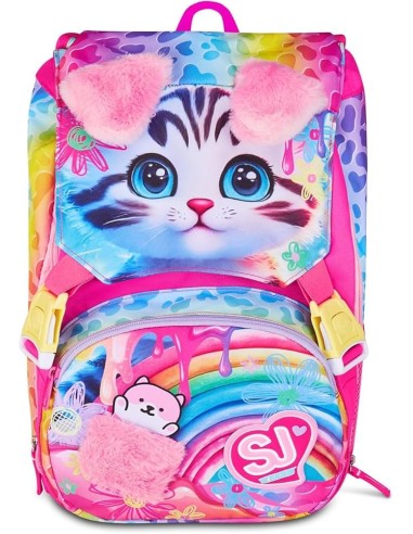 ZAINI: vendita online SJ Gang, Zaino Scuola Estensibile Big, Fucsia, 24 L, 27x39x16 cm, Orecchie in Peluche, Bambina, Scuola ...