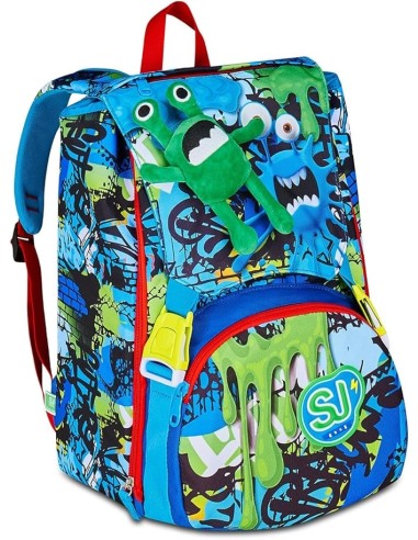 ZAINI: vendita online SJ GANG, STYLE JAM GANG, Zaino Scuola Estensibile, Divisorio Interno,Peluche Alieno, 24 L, Zaino Elemen...