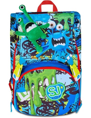 ZAINI: vendita online SJ GANG, STYLE JAM GANG, Zaino Scuola Estensibile, Divisorio Interno,Peluche Alieno, 24 L, Zaino Elemen...