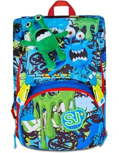 ZAINI: vendita online SJ GANG, STYLE JAM GANG, Zaino Scuola Estensibile, Divisorio Interno,Peluche Alieno, 24 L, Zaino Elemen...