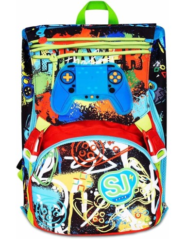 ZAINI: vendita online SJ GANG, STYLE JAM GANG, Zaino Scuola Estensibile, Divisorio Interno, Tasca LED Joystick, 24 L, Zaino E...