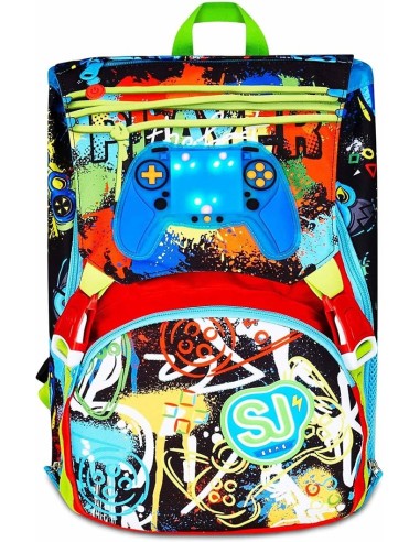 ZAINI: vendita online SJ GANG, STYLE JAM GANG, Zaino Scuola Estensibile, Divisorio Interno, Tasca LED Joystick, 24 L, Zaino E...