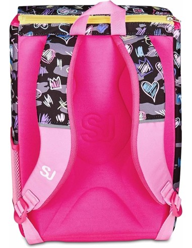 ZAINI: vendita online SJ GANG, STYLE JAM GANG, Zaino Scuola Estensibile Big, Fucsia, Tasca LED Cuore, Tasca Borraccia, 24 L, ...