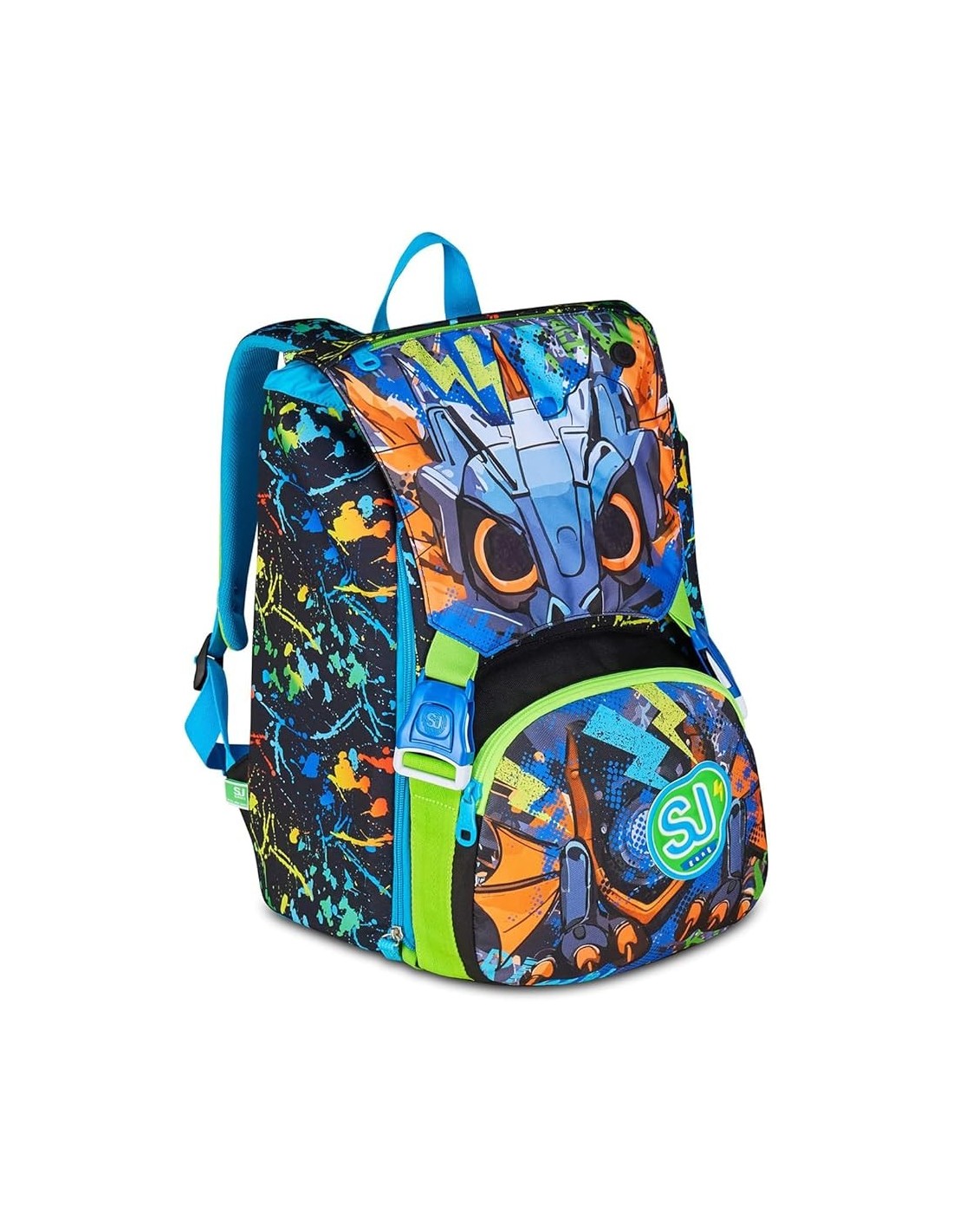 ZAINI: vendita online SJ GANG, STYLE JAM GANG, Zaino Scuola Estensibile, Nero, Divisorio Interno, Occhi LED, 24 L, Zaino Elem...