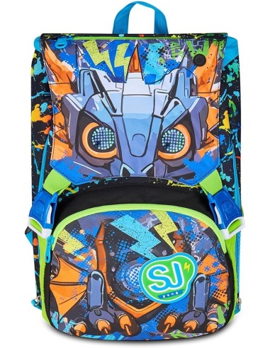 ZAINI: vendita online SJ GANG, STYLE JAM GANG, Zaino Scuola Estensibile, Nero, Divisorio Interno, Occhi LED, 24 L, Zaino Elem...