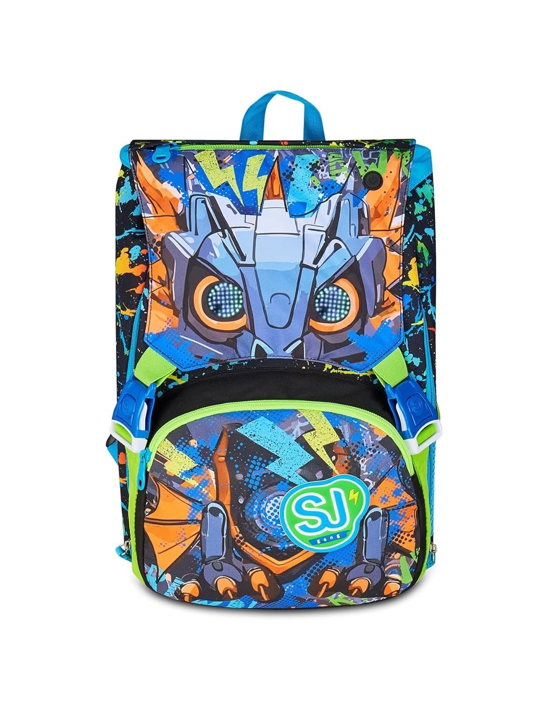 ZAINI: vendita online SJ GANG, STYLE JAM GANG, Zaino Scuola Estensibile, Nero, Divisorio Interno, Occhi LED, 24 L, Zaino Elem...