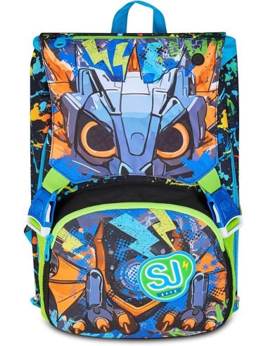 ZAINI: vendita online SJ GANG, STYLE JAM GANG, Zaino Scuola Estensibile, Nero, Divisorio Interno, Occhi LED, 24 L, Zaino Elem...