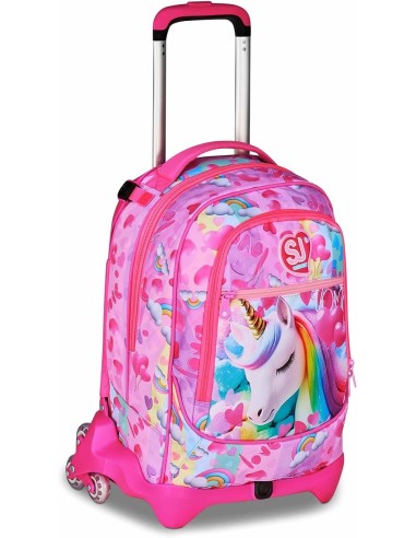 ZAINI: vendita online SJ GANG, STYLE JAM GANG, Trolley Scuola Jack 3 Ruote, Fucsia, Carrello Sganciabile, 33 L, Zaino Element...