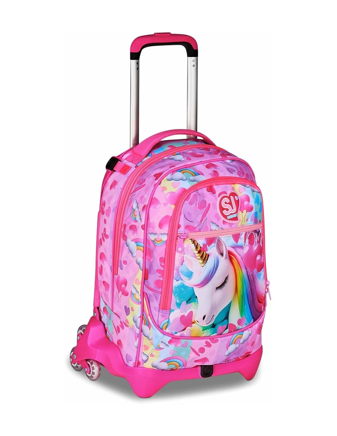 ZAINI: vendita online SJ GANG, STYLE JAM GANG, Trolley Scuola Jack 3 Ruote, Fucsia, Carrello Sganciabile, 33 L, Zaino Element...