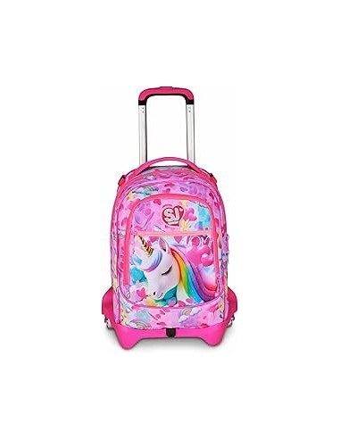 ZAINI: vendita online SJ GANG, STYLE JAM GANG, Trolley Scuola Jack 3 Ruote, Fucsia, Carrello Sganciabile, 33 L, Zaino Element...