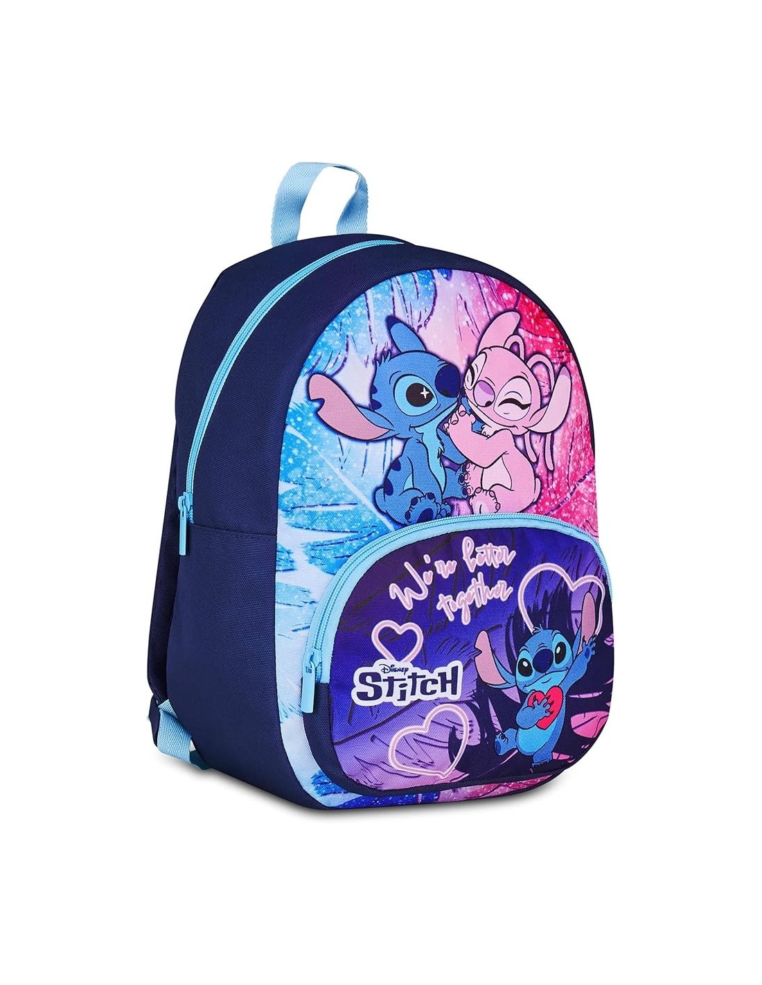 ZAINI: vendita online Seven, Lilo & Stitch, Zainetto Asilo, Blu, Tasca Frontale Zip, Tasca Borraccia, 14 L, Zaino Bambina, As...