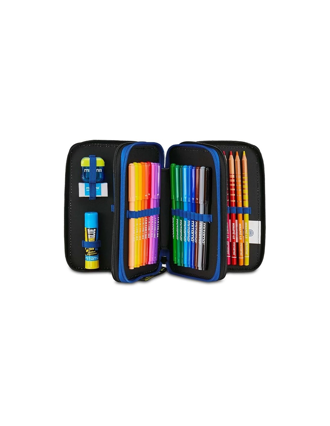 ASTUCCI: vendita online Seven, Astuccio Scuola 3 Zip Inter, Blu, Portapenne Triplo Scomparto, Completo, 45 Pezzi, Scuola Elem...
