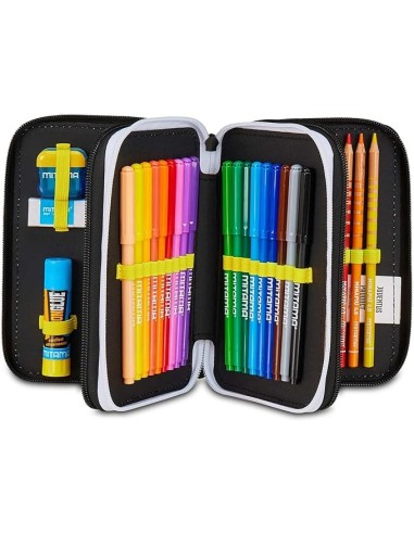 ASTUCCI: vendita online Seven, Juventus, Astuccio 3 Zip, Nero, Portapenne Triplo Scomparto, Penne, Matite, Colori, Scuola Ele...