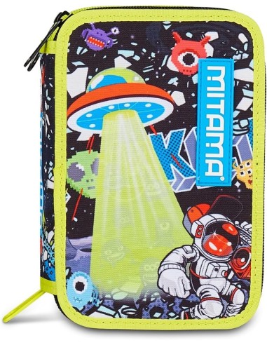 ASTUCCI: vendita online Mitama Astuccio Scuola 3 Scomparti Disco Space, Completo 47 Pezzi, Pennarelli e Pastelli in offerta