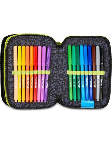 ASTUCCI: vendita online Mitama Astuccio Scuola 3 Scomparti Disco Space, Completo 47 Pezzi, Pennarelli e Pastelli in offerta