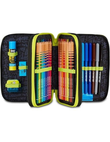 ASTUCCI: vendita online Mitama Astuccio Scuola 3 Scomparti Disco Space, Completo 47 Pezzi, Pennarelli e Pastelli in offerta
