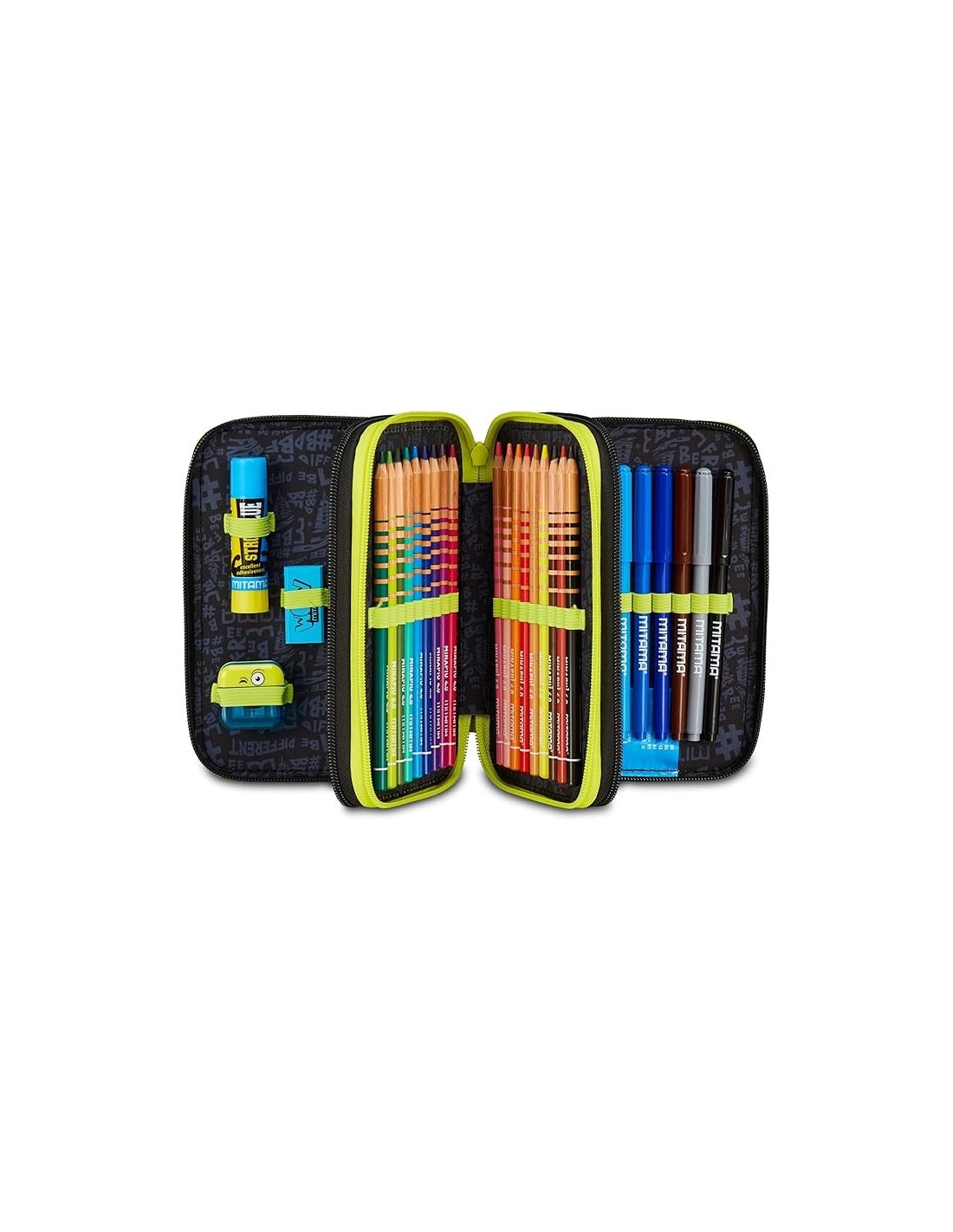 ASTUCCI: vendita online Mitama Astuccio Scuola 3 Scomparti Disco Space, Completo 47 Pezzi, Pennarelli e Pastelli in offerta
