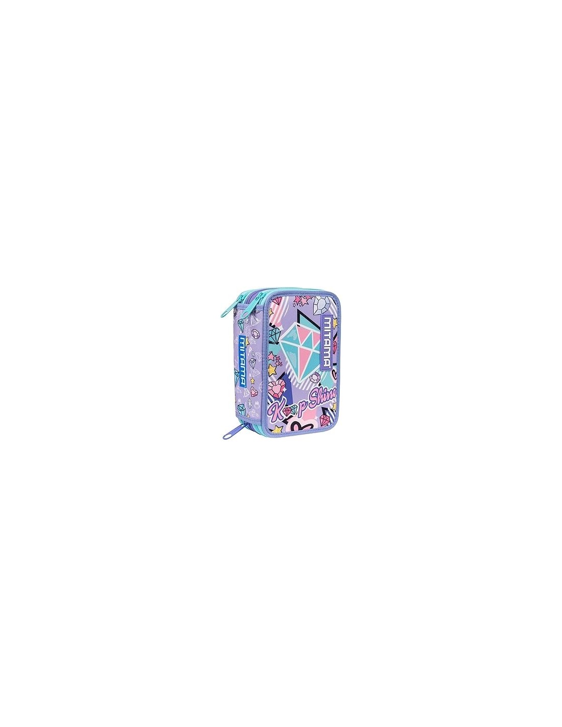 ASTUCCI: vendita online Mitama Astuccio Scuola, 3 Scomparti, Double Diamond, 14,5x7,4x20 cm, con Pennarelli, Matite, Pastelli...