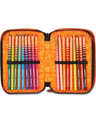 ASTUCCI: vendita online Mitama Astuccio Scuola, 3 Scomparti, Skate Dream, 14,5x7,4x20 cm, con Pennarelli, Matite, Pastelli in...