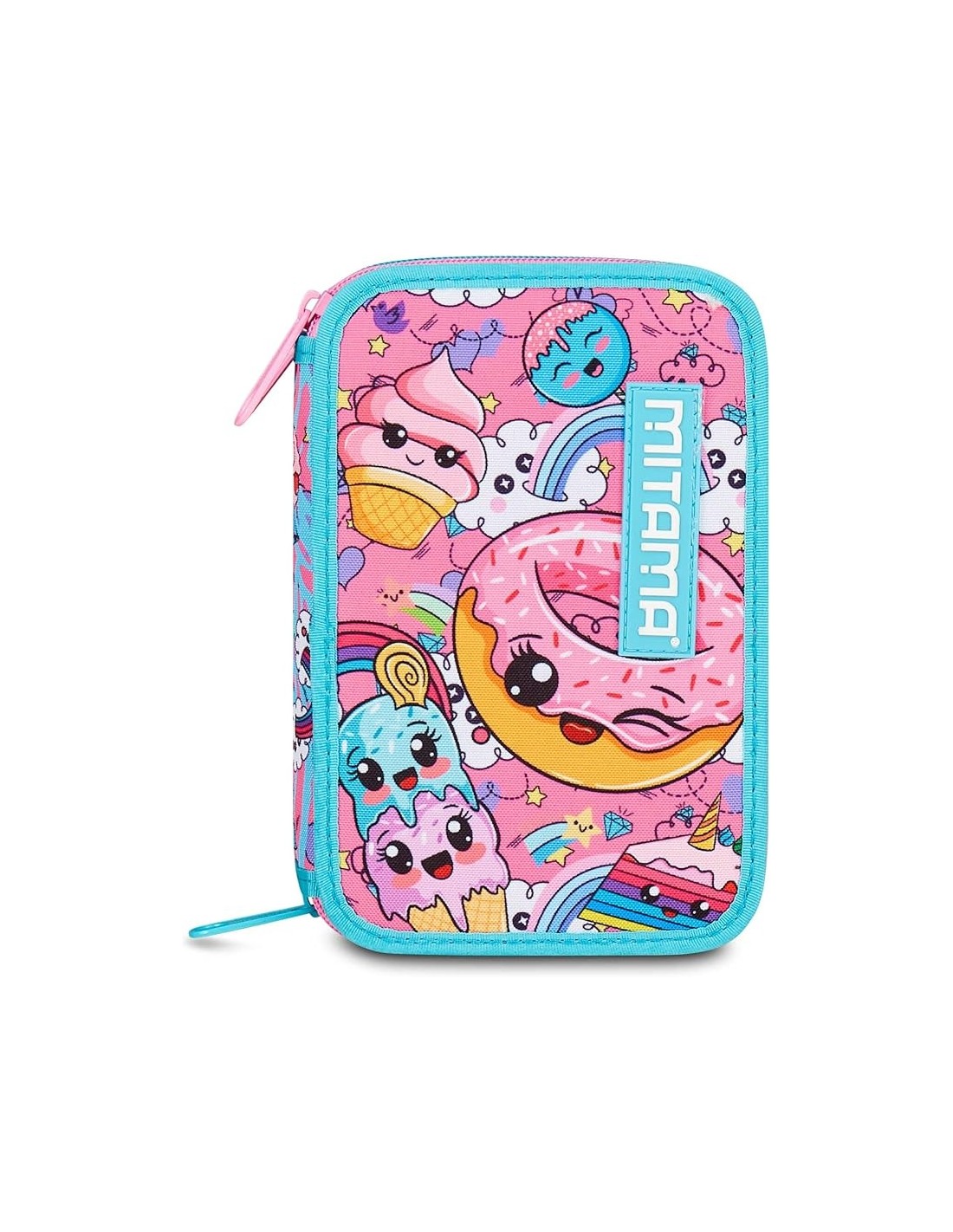 ASTUCCI: vendita online Mitama Astuccio Scuola, 3 Scomparti, Sweet Donuts, 14,5x7,4x20 cm, con Pennarelli, Matite, Pastelli i...