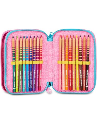 ASTUCCI: vendita online Mitama Astuccio Scuola, 3 Scomparti, Sweet Donuts, 14,5x7,4x20 cm, con Pennarelli, Matite, Pastelli i...