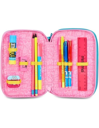 ASTUCCI: vendita online Mitama Astuccio Scuola, 3 Scomparti, Sweet Donuts, 14,5x7,4x20 cm, con Pennarelli, Matite, Pastelli i...